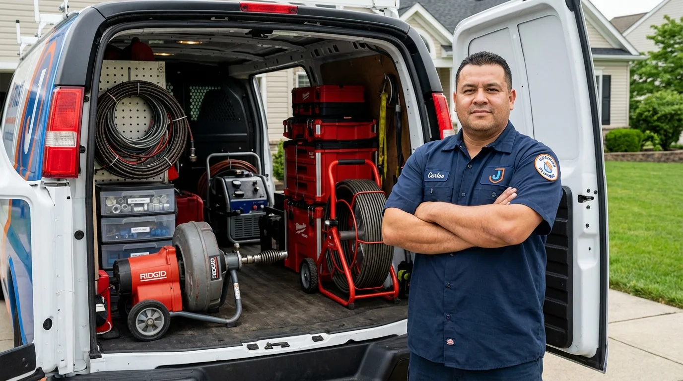Professional drain cleaning equipment and Johns Plumbing LLC plumber in Manchaca