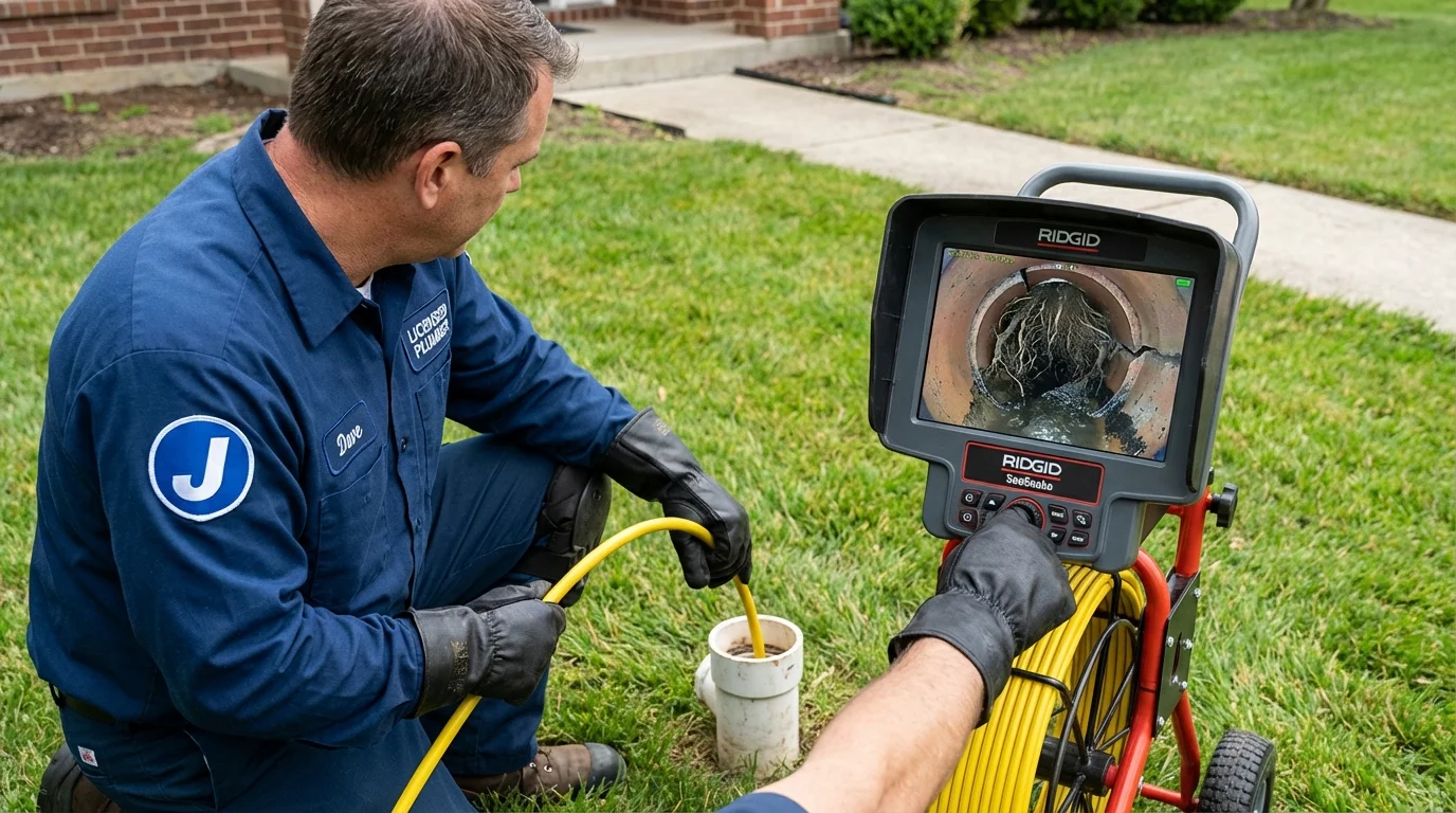 Sewer camera inspection being performed by Johns Plumbing LLC in Manchaca